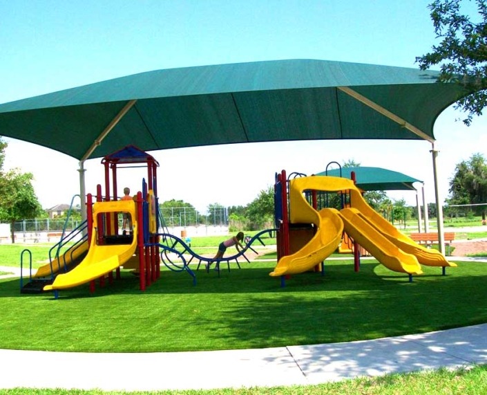 playground with fake grass under it